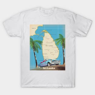 illustrated map of sri lanka T-Shirt